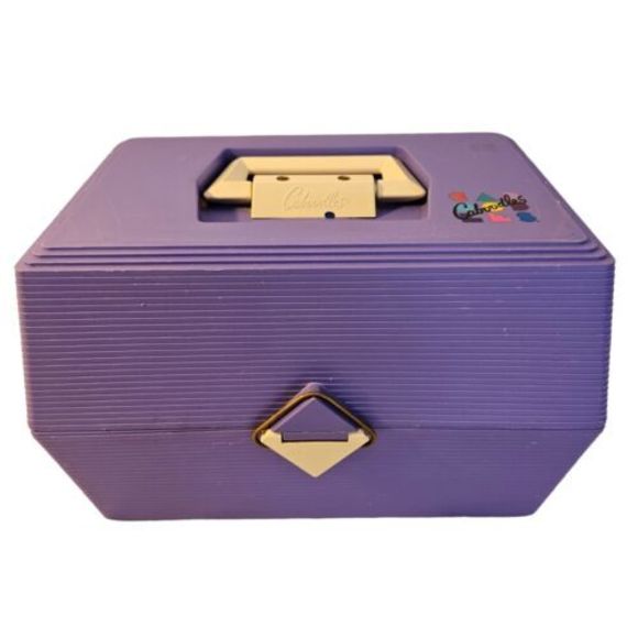 Vintage Caboodles 2700 Make‎ Up Nail Polish Organizer Case 80s USA Made Purple - Picture 1 of 13